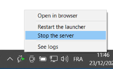 Stop launcher execution