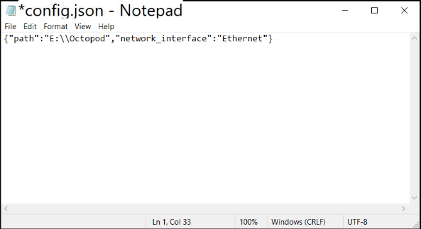 Edit config.json and change data path